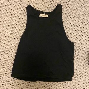 XS black Madewell cropped tank, racerback cut